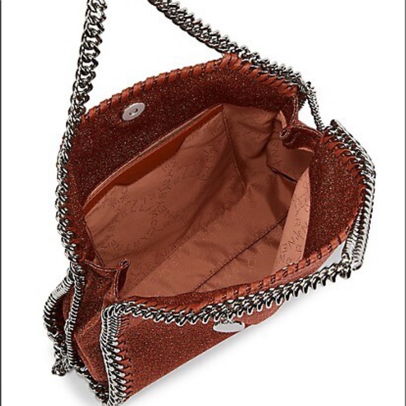 Stella McCartney Lurex Mini Falabella Tote-Copper/ red - Picture 5 of 7
